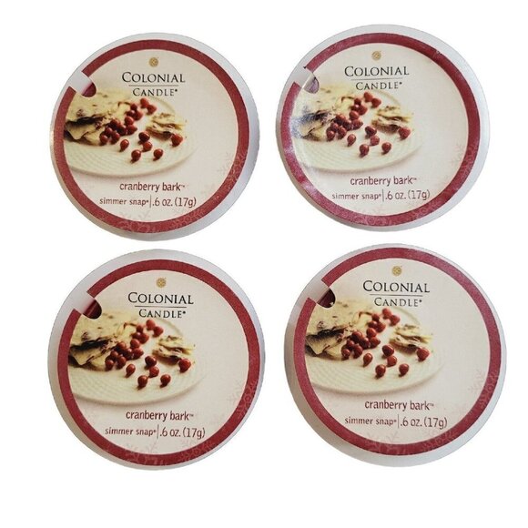 Colonial Candle Wax Simmer Snaps x4 Cranberry Bark Discontinued Scent VHTF - Picture 1 of 3